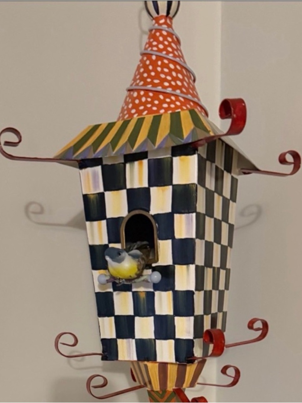 Mackenzie-Childs Pagoda Courtly Check Birdhouse - RETIRED